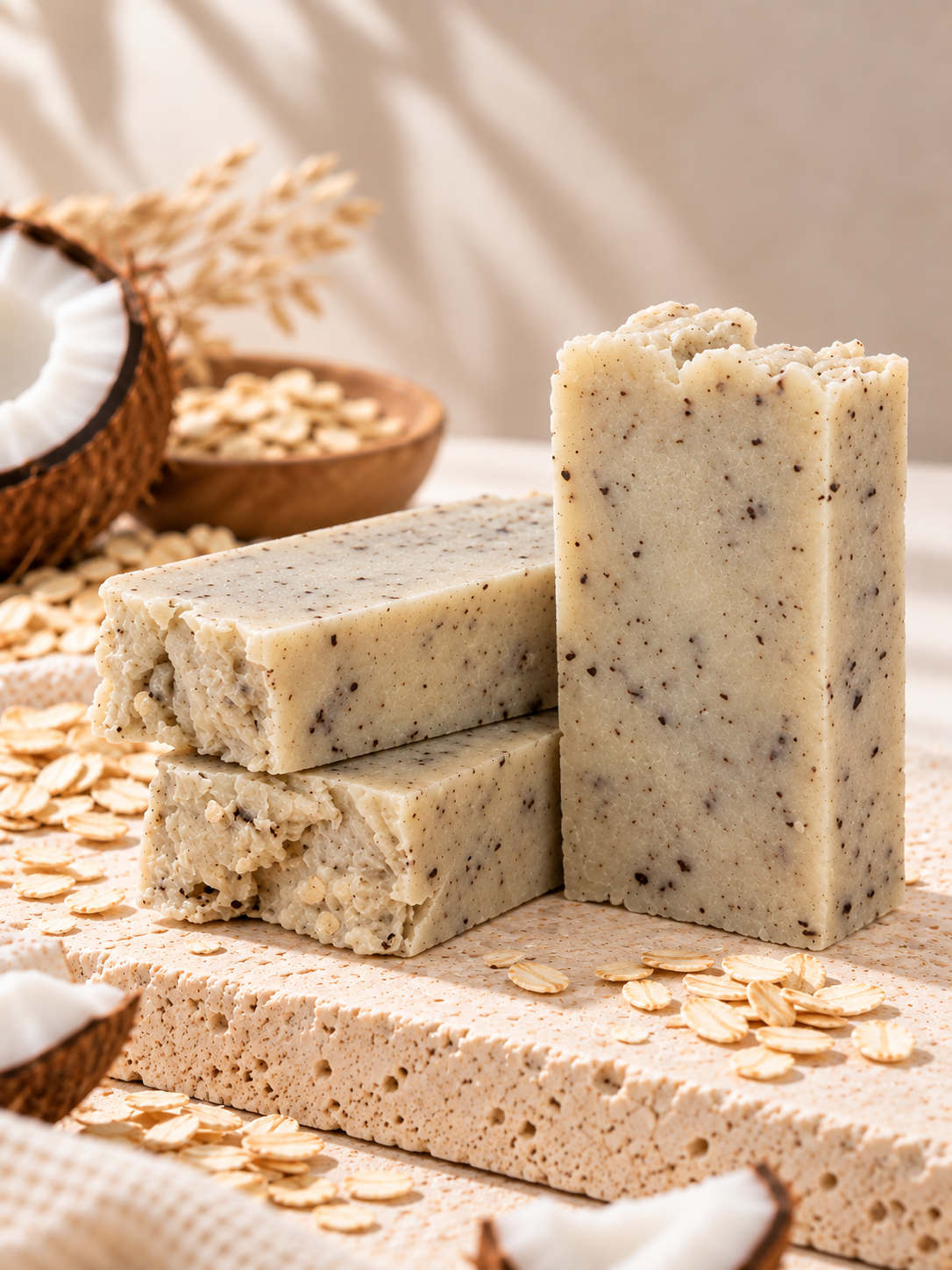 Xabón de avea e coco · Emoliente e astrinxente