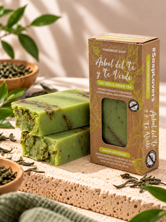Jabón de Árbol de Té & Té Verde · Emoliente & Antioxidante