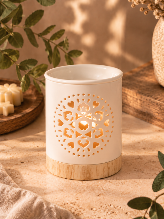 Quemador Cerámica · Mandala · Blanco