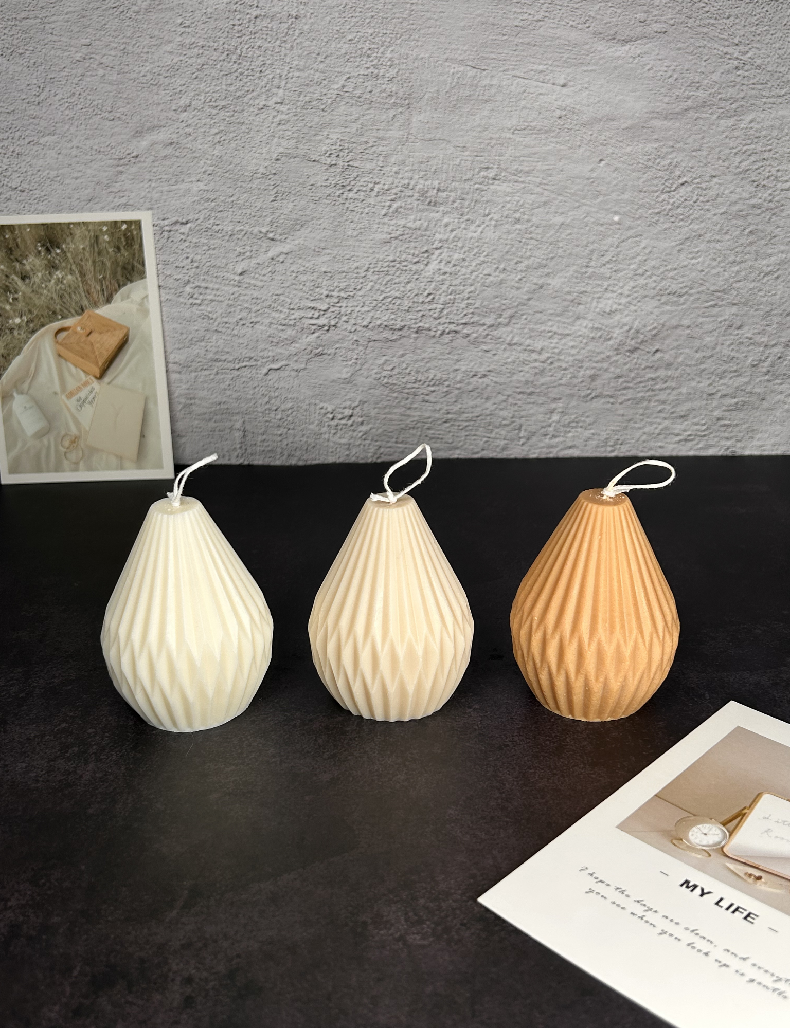 Vela Decorativa Pera - PQ, BEIGE