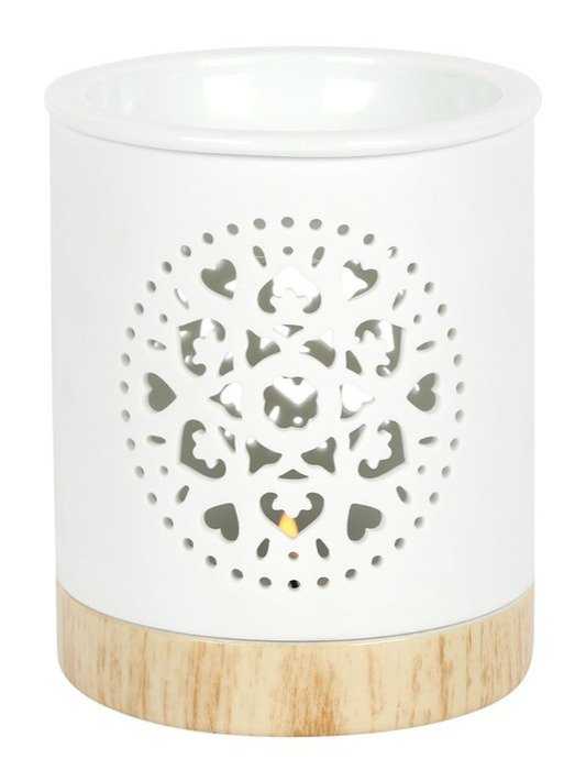 Quemador Cerámica Mandala Blanco